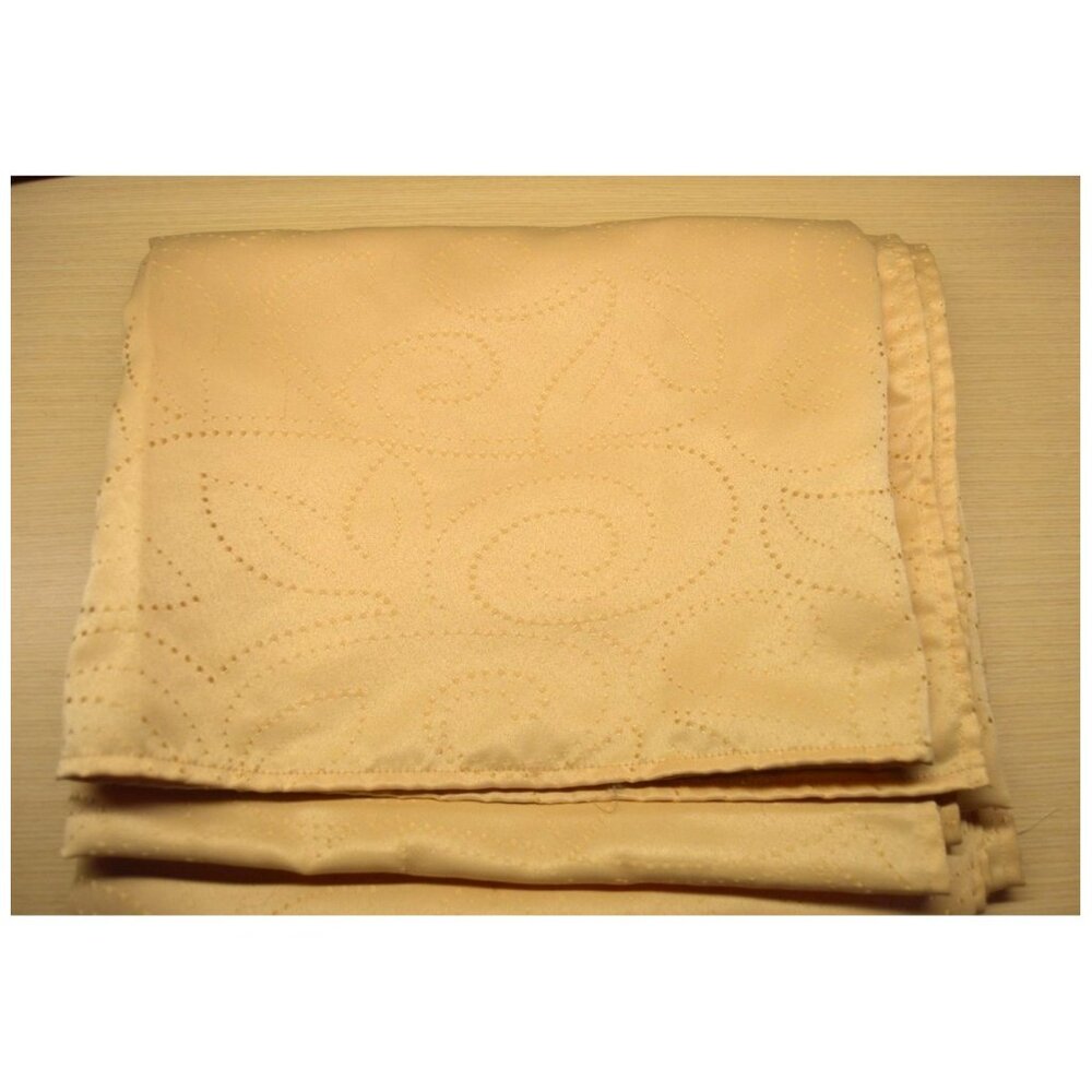 Chris Madden Gold Color Damask Tablecloth Swirl Leaf Pattern #161901 ~58" x 96"